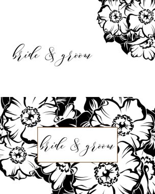 çiçek düğün davetiye kartı