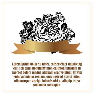 Vintage çiçek davetiye