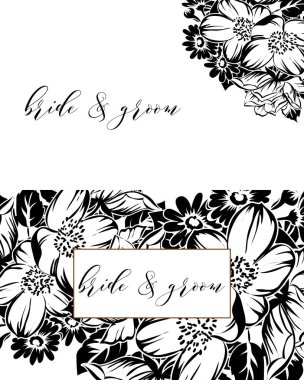 çiçek düğün davetiye kartı