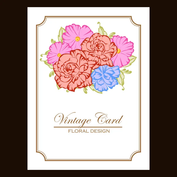 Tarjeta de invitación floral tierna — Vector de stock