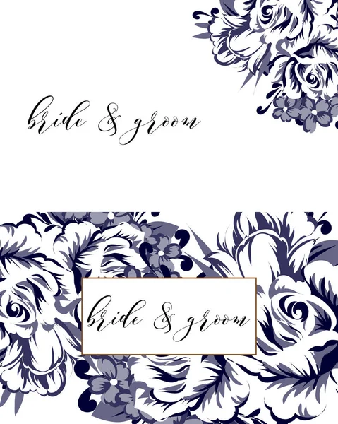 çiçek düğün davetiye kartı