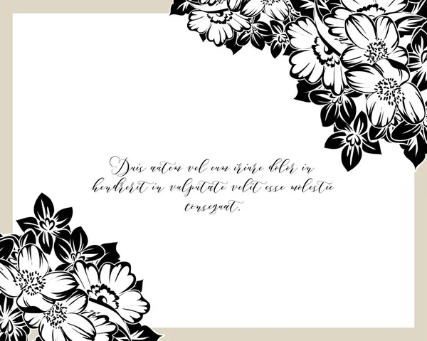 Tarjeta de invitación floral Vintage — Vector de stock