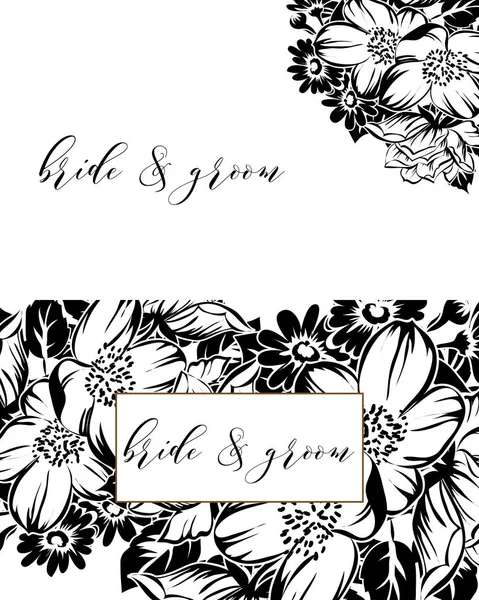 çiçek düğün davetiye kartı