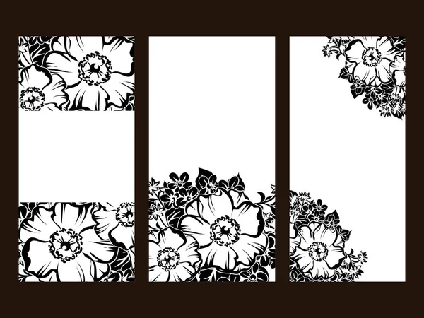 Conjunto de tarjetas de invitación floral — Vector de stock