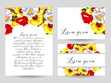 Çiçekli davetiye seti