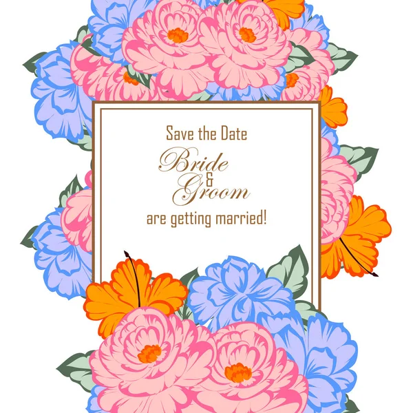 Floral wedding invitation card — Stock Vector