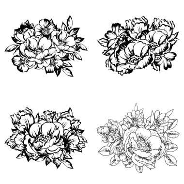 Dizi güzel süslü çiçekler