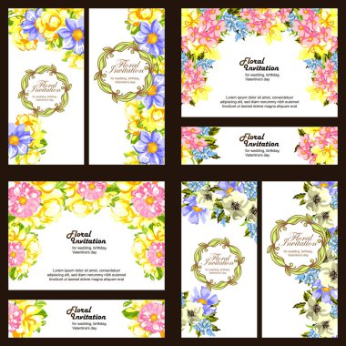 Çiçekli davetiye seti