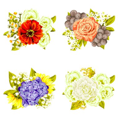 Dizi güzel renkli çiçekler