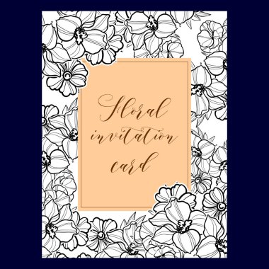 Vintage çiçek davetiye