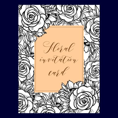 Vintage çiçek davetiye