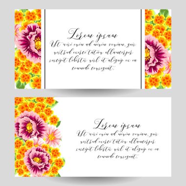 Çiçekli davetiye seti