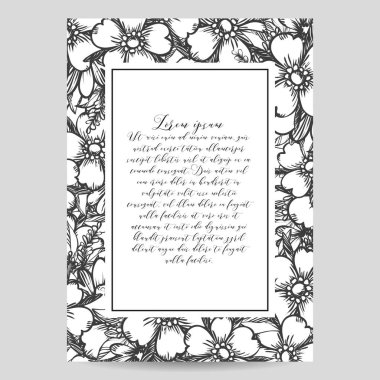 Vintage çiçek davetiye