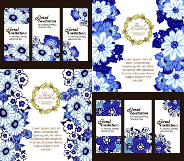 Çiçekli davetiye seti