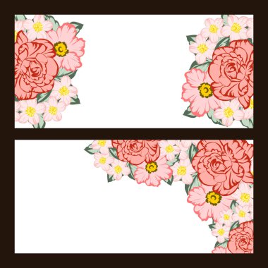 Çiçekli davetiye seti