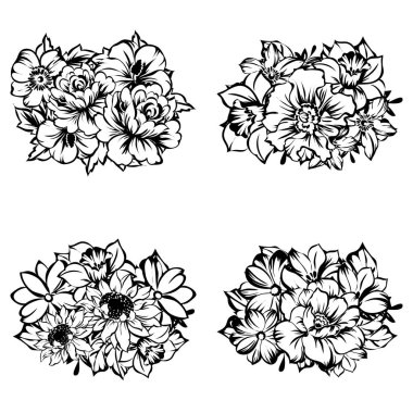 Dizi güzel süslü çiçekler