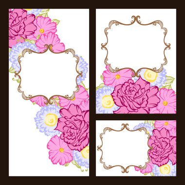 Çiçekli davetiye seti