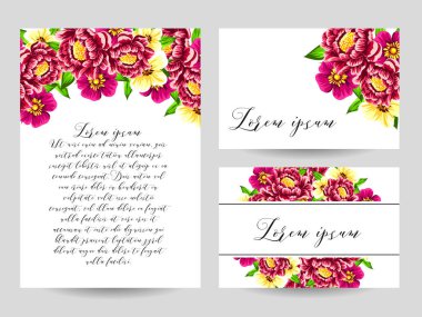 Çiçekli davetiye seti