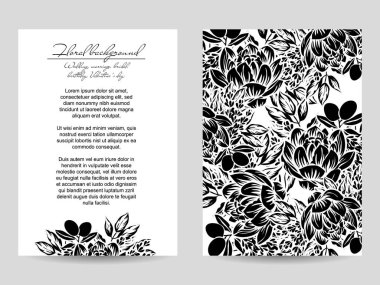 Çiçekli davetiye seti