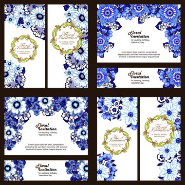 Çiçekli davetiye seti