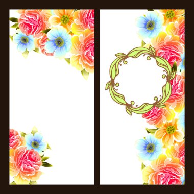 Çiçekli davetiye seti