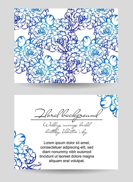 Conjunto de tarjetas de invitación floral — Vector de stock