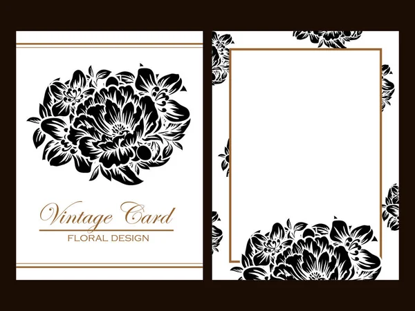 Set of floral invitation cards — Stock Vector