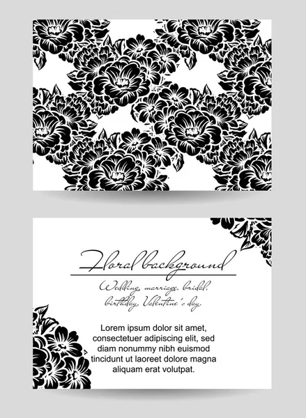 Conjunto de cartões de convite florais — Vetor de Stock