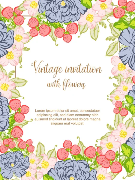 Tender floral invitation card — Stock Vector