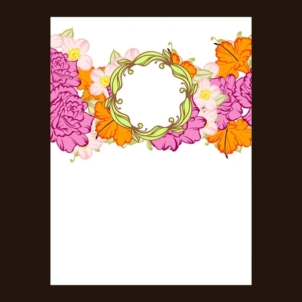 Carte d'invitation florale tendre — Image vectorielle
