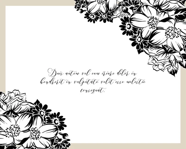 CARTE D'INVITATION FLORALE VINTAGE — Image vectorielle