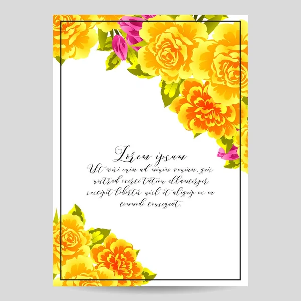 Tarjeta de invitación floral tierna — Vector de stock