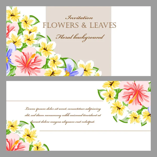 Carte d'invitation florale tendre — Image vectorielle