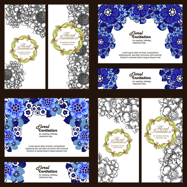 Çiçekli davetiye seti