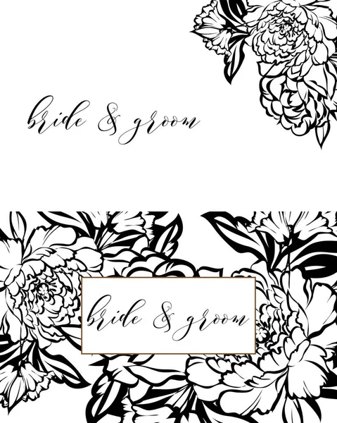 Carte d'invitation de mariage floral vintage — Image vectorielle