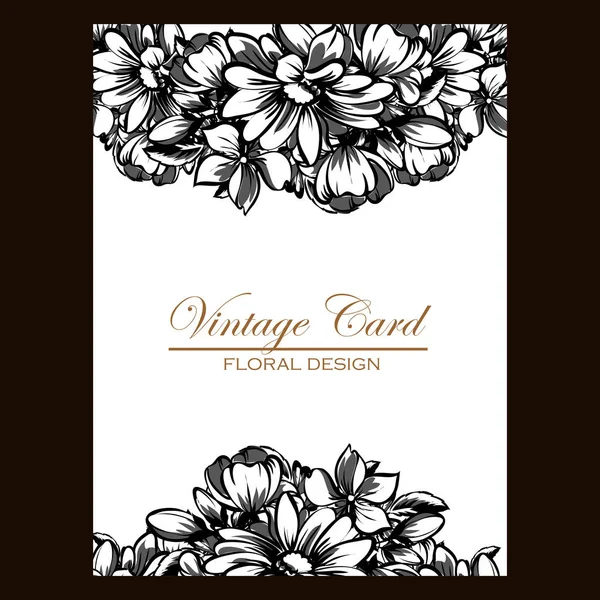 Vintage blommig inbjudningskort — Stock vektor