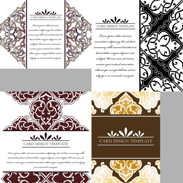 Ornate art invitation cards set — Stock Vector