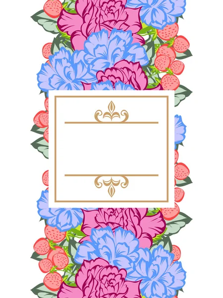 Inschrijving floral uitnodigingskaart — Stockvector