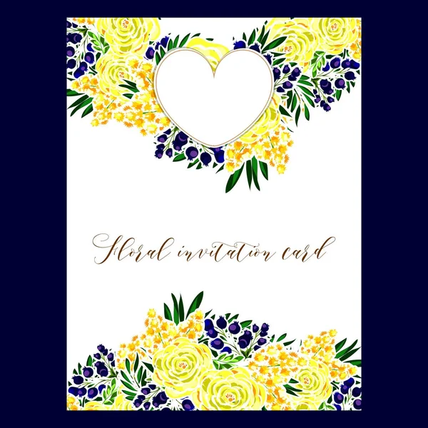 Tender floral invitation card — Stock Vector