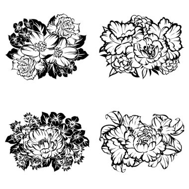 Dizi güzel süslü çiçekler