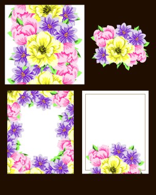 Çiçekli davetiye seti