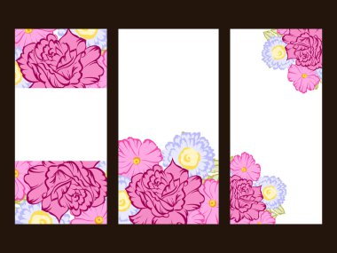 Çiçekli davetiye seti