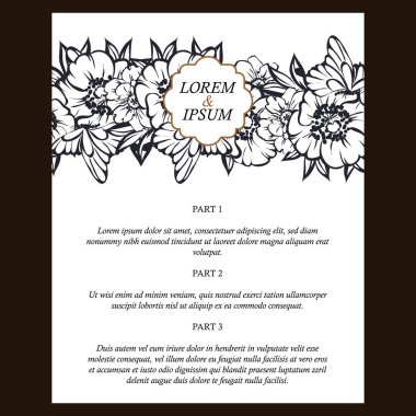 Vintage çiçek davetiye