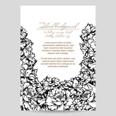 Vintage çiçek davetiye