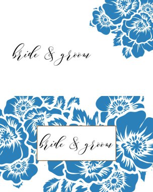 çiçek düğün davetiye kartı