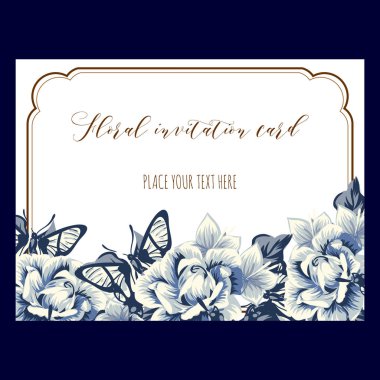 Vintage çiçek davetiye