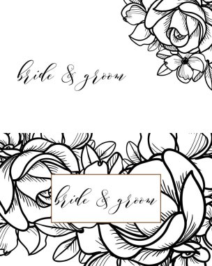 çiçek düğün davetiye kartı