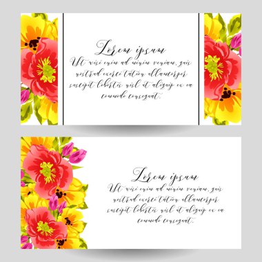 Çiçekli davetiye seti