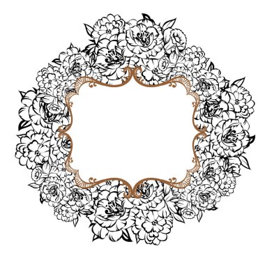 Vintage çiçek davetiye