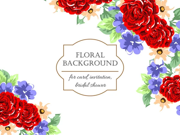 Tender floral invitation card — Stock Vector